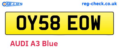 OY58EOW are the vehicle registration plates.