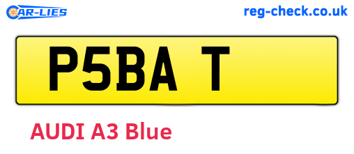 P5BAT are the vehicle registration plates.