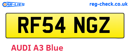 RF54NGZ are the vehicle registration plates.