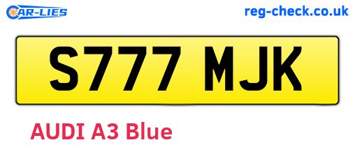 S777MJK are the vehicle registration plates.