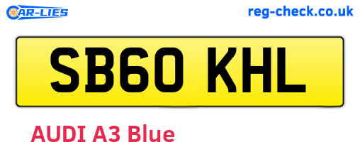 SB60KHL are the vehicle registration plates.