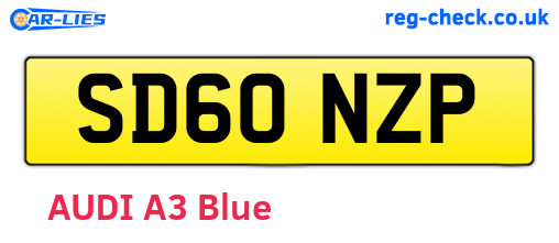 SD60NZP are the vehicle registration plates.