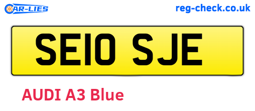 SE10SJE are the vehicle registration plates.