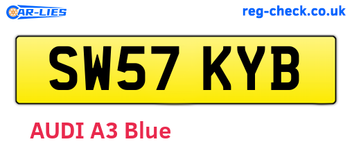 SW57KYB are the vehicle registration plates.