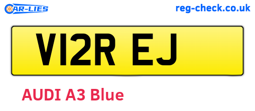 V12REJ are the vehicle registration plates.