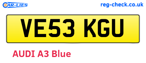 VE53KGU are the vehicle registration plates.