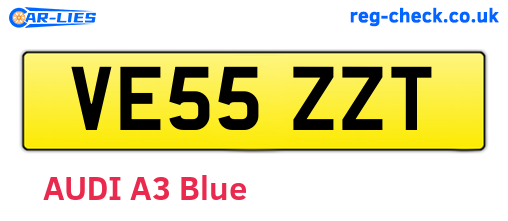 VE55ZZT are the vehicle registration plates.