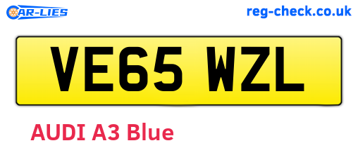 VE65WZL are the vehicle registration plates.