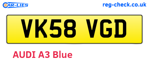 VK58VGD are the vehicle registration plates.