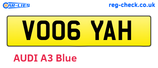 VO06YAH are the vehicle registration plates.