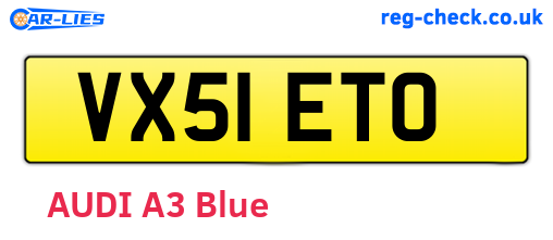 VX51ETO are the vehicle registration plates.