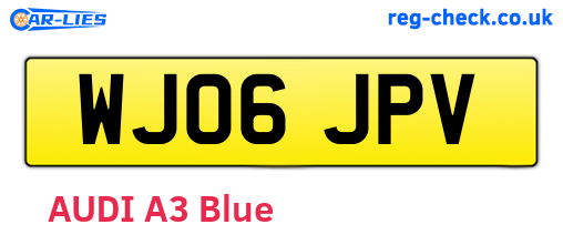 WJ06JPV are the vehicle registration plates.
