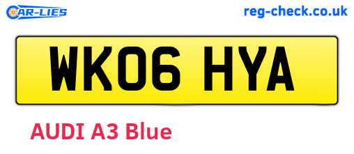 WK06HYA are the vehicle registration plates.