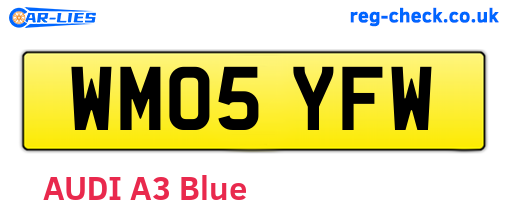 WM05YFW are the vehicle registration plates.
