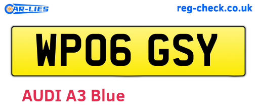 WP06GSY are the vehicle registration plates.