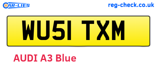 WU51TXM are the vehicle registration plates.