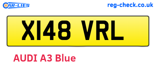 X148VRL are the vehicle registration plates.