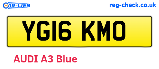 YG16KMO are the vehicle registration plates.