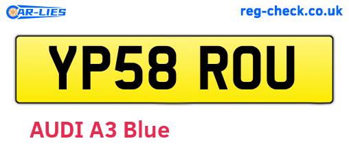 YP58ROU are the vehicle registration plates.