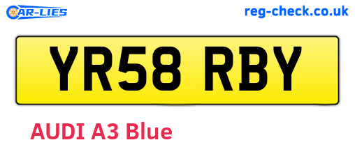 YR58RBY are the vehicle registration plates.