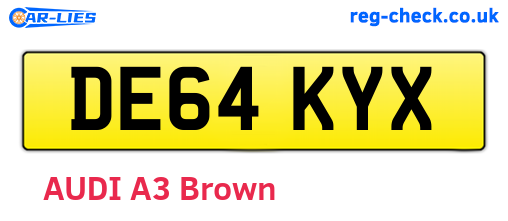 DE64KYX are the vehicle registration plates.