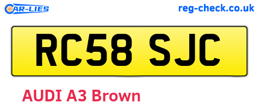 RC58SJC are the vehicle registration plates.