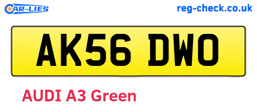 AK56DWO are the vehicle registration plates.