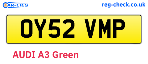 OY52VMP are the vehicle registration plates.