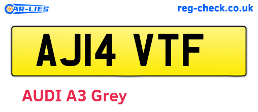AJ14VTF are the vehicle registration plates.