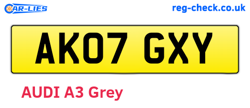 AK07GXY are the vehicle registration plates.