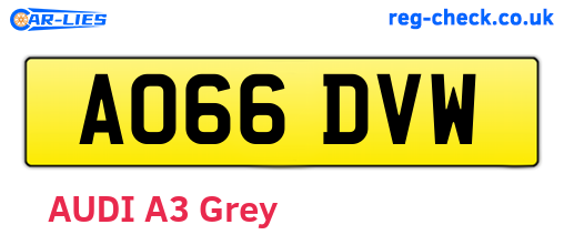 AO66DVW are the vehicle registration plates.
