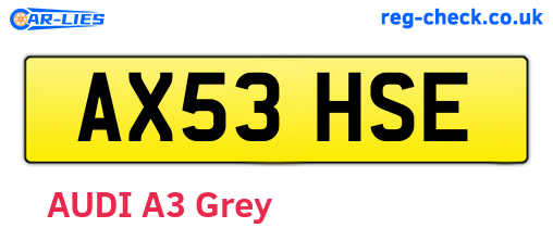 AX53HSE are the vehicle registration plates.