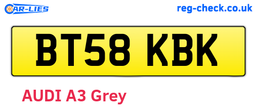 BT58KBK are the vehicle registration plates.