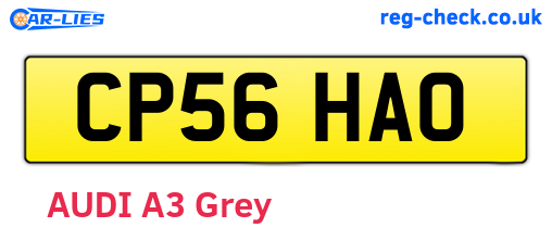 CP56HAO are the vehicle registration plates.