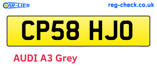 CP58HJO are the vehicle registration plates.