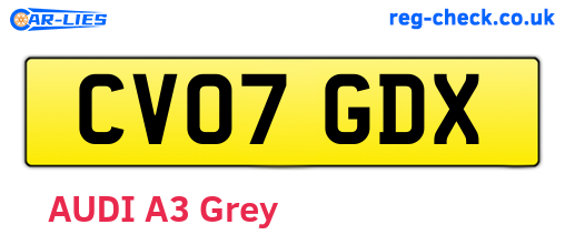CV07GDX are the vehicle registration plates.
