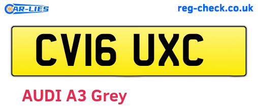 CV16UXC are the vehicle registration plates.