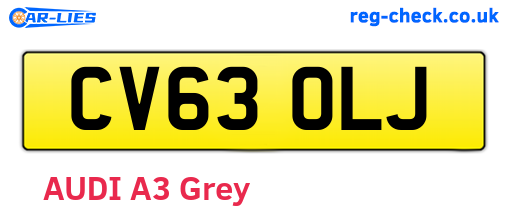 CV63OLJ are the vehicle registration plates.