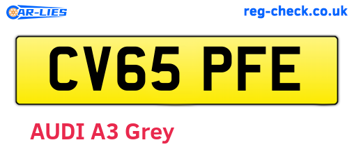 CV65PFE are the vehicle registration plates.