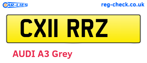 CX11RRZ are the vehicle registration plates.