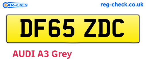 DF65ZDC are the vehicle registration plates.