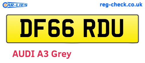 DF66RDU are the vehicle registration plates.