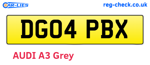 DG04PBX are the vehicle registration plates.