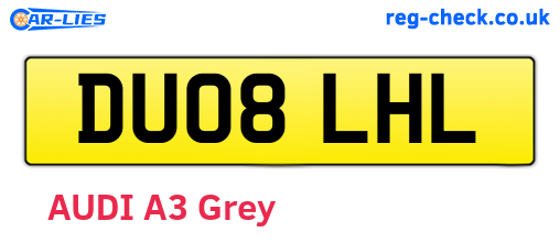 DU08LHL are the vehicle registration plates.