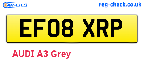 EF08XRP are the vehicle registration plates.