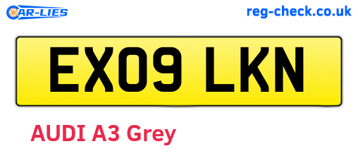 EX09LKN are the vehicle registration plates.