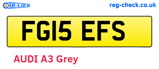 FG15EFS are the vehicle registration plates.