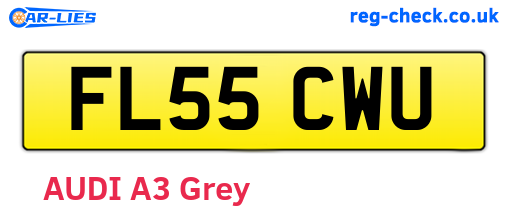 FL55CWU are the vehicle registration plates.