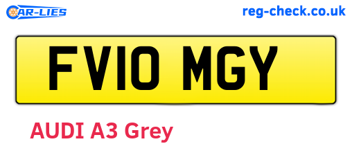 FV10MGY are the vehicle registration plates.
