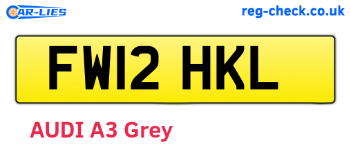 FW12HKL are the vehicle registration plates.
